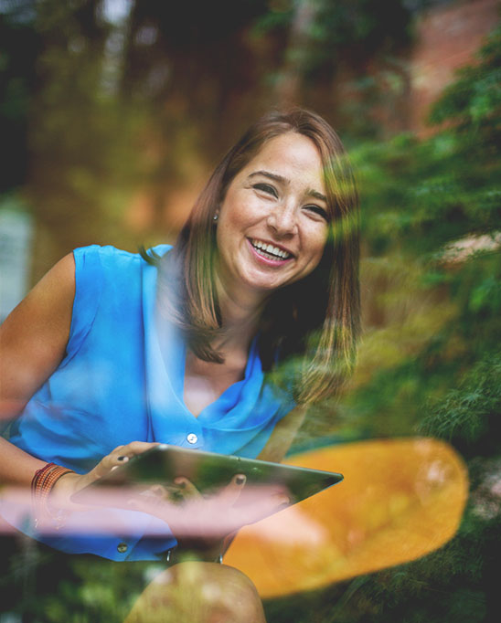 An Esri employee smiling