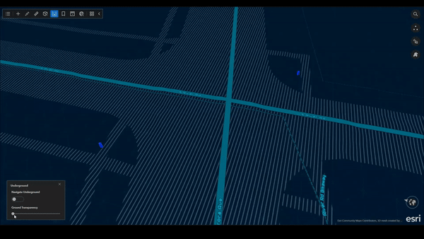 Subsurface 3D visualization of utility networks expressed as lines and polygons with connected lines and shapes