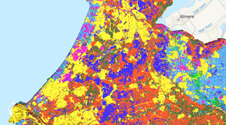 A multicolored map showing shallow subsurface and depths up to 50 meters