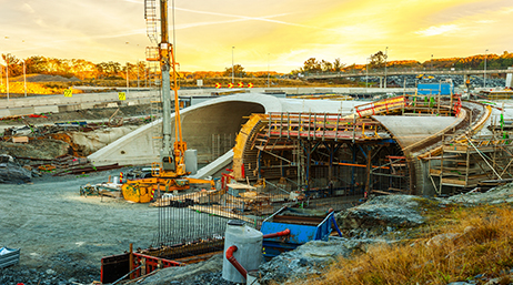 The construction site of a tunnel 